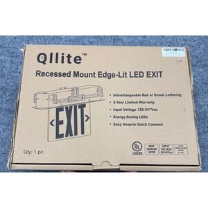 Qllite RLEX Recessed Edge-Lit LED Exit Sign Green Double Sided RLEX2RGMA-G